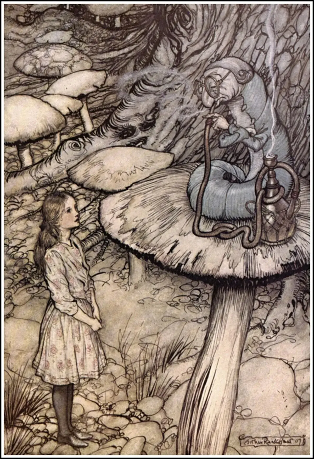 Alice's mushroom: a scene that rescales the world